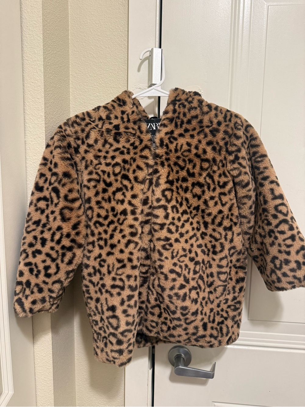 ZARA Kids Leopard Print Faux-Fur Coat - Brown & Black